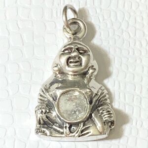 Vintage Rare Sterling Silver & Stone Buddah Pendant
